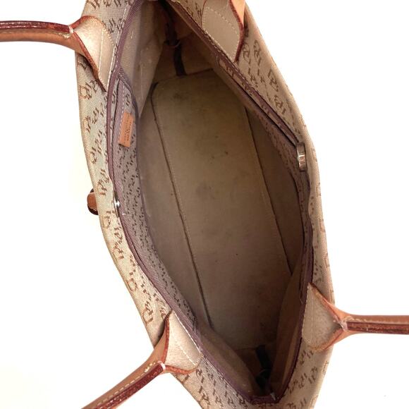 Y2K Dooney Monogram Canvas Tote | Preppy Neutral Shoulder Bag | Fall Heritage - Picture 12 of 16